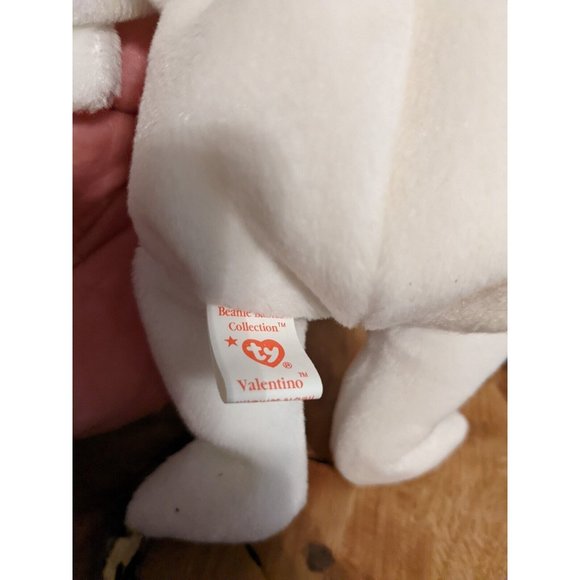 Ty 4058 Valentino Bear Beanie Baby 1993/1994; Errors, PVC, Brown Nose - Picture 10 of 11